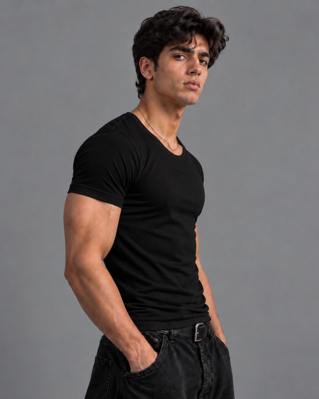 Pack of 3 Half-Sleeves Black Vest