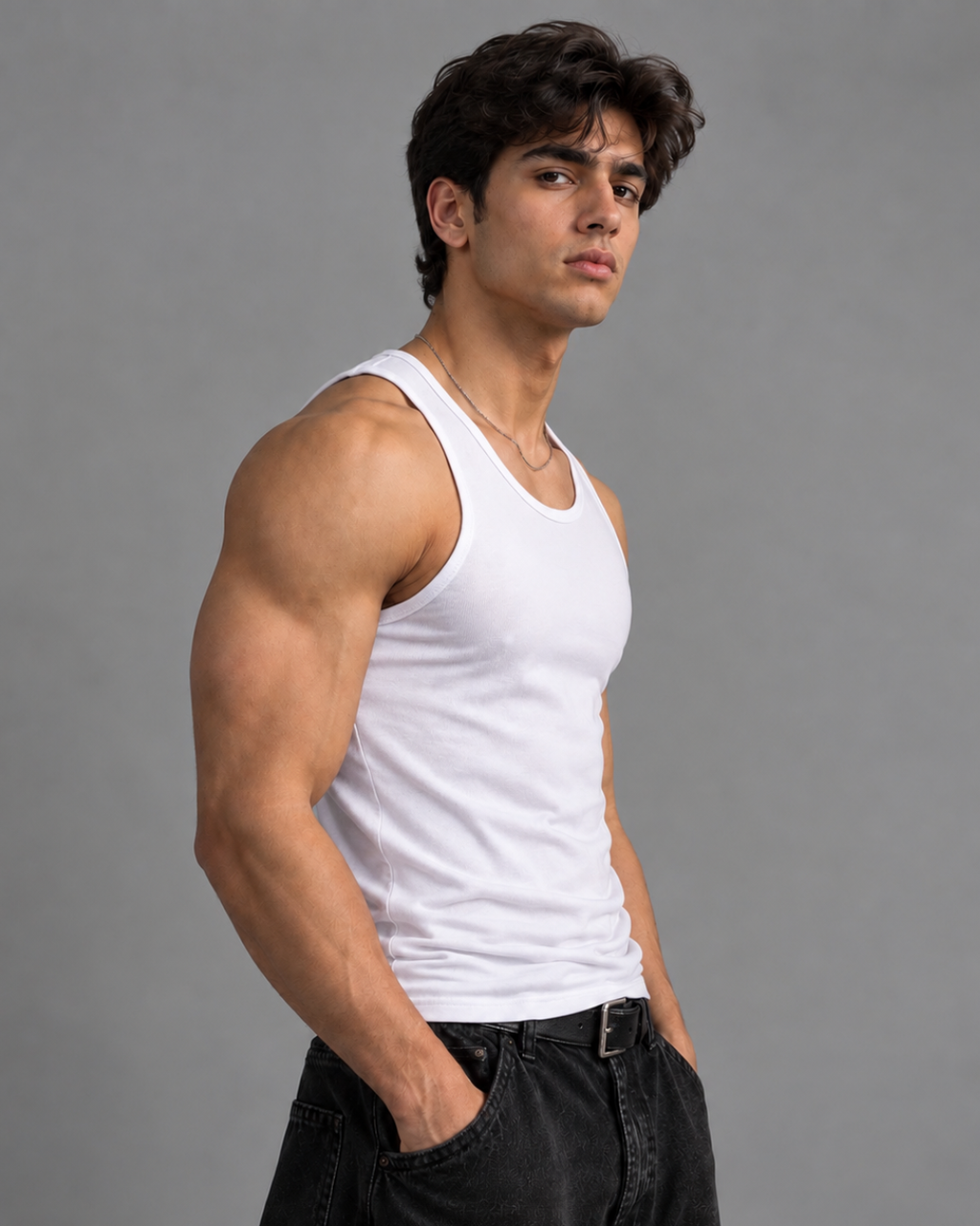 Pack Of 3 Sleeveless White Vest