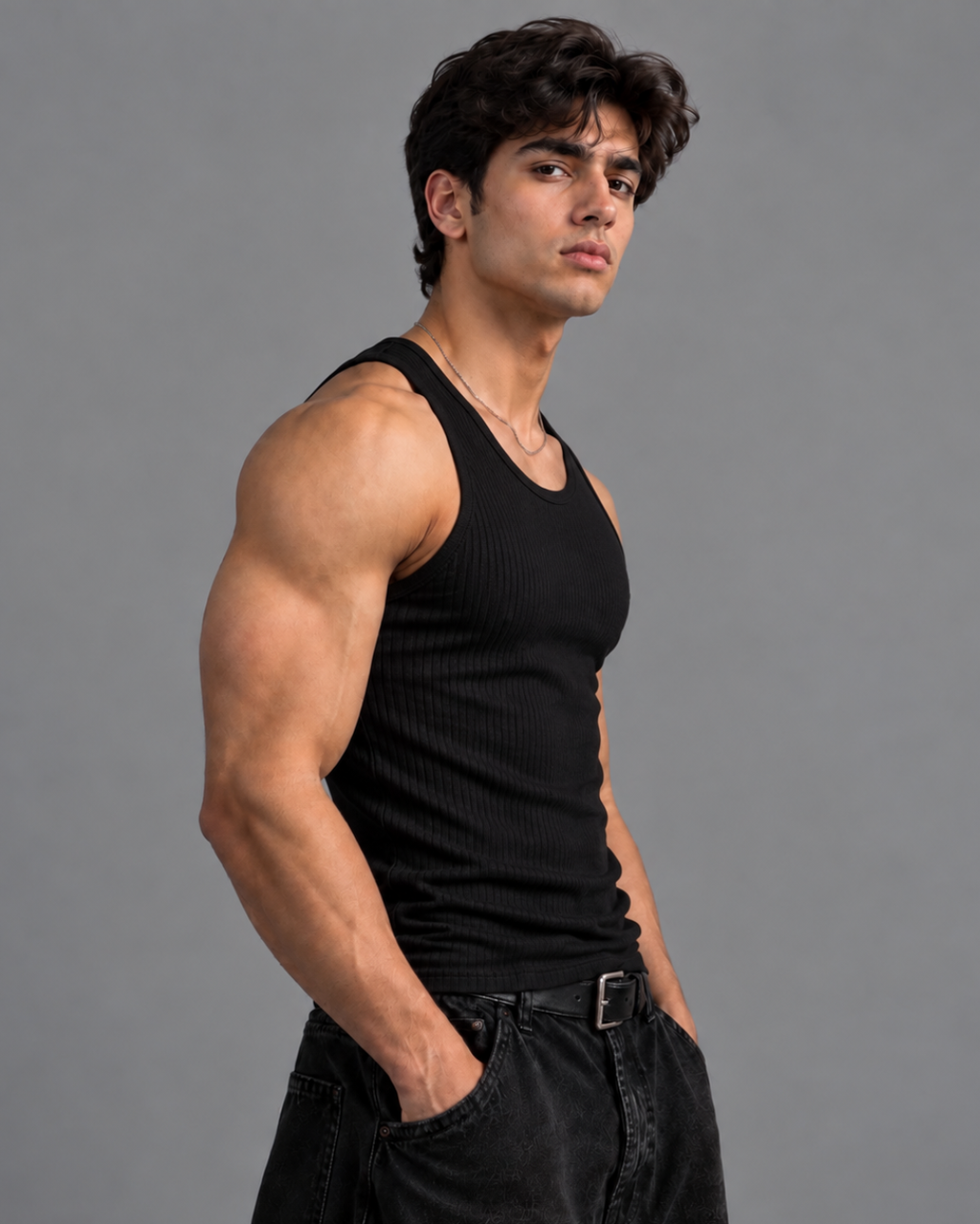 Pack of 2 Black Ripped Tank-Top