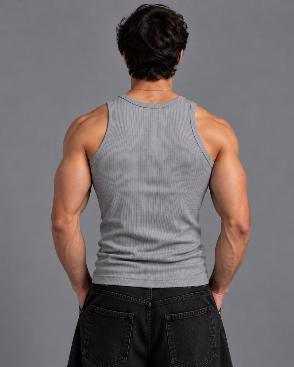 Ripped Grey Tank-Top