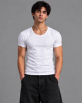 Pack Of 3 Half-Sleeve White Vest